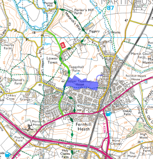 OS map of area discussed in
article