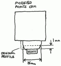 MZ points cam modified to accept timing disc