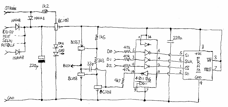 Circuit diagram of MX25L8005 serial flash RAM programmer