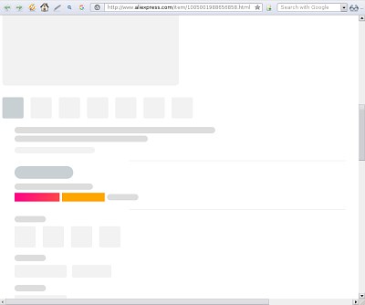 Web page with all the text and images deliberately missing